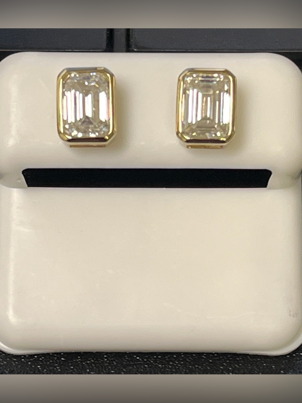 4 CTW Emerald Cut Moissanite Stud Earrings | 925 Sterling Silver | Screw Back